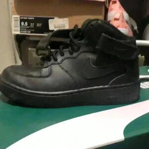 Nike Air Force 1 Mid (PS) Hi Top Black Shoes U.S 1Y Basketball 314196004